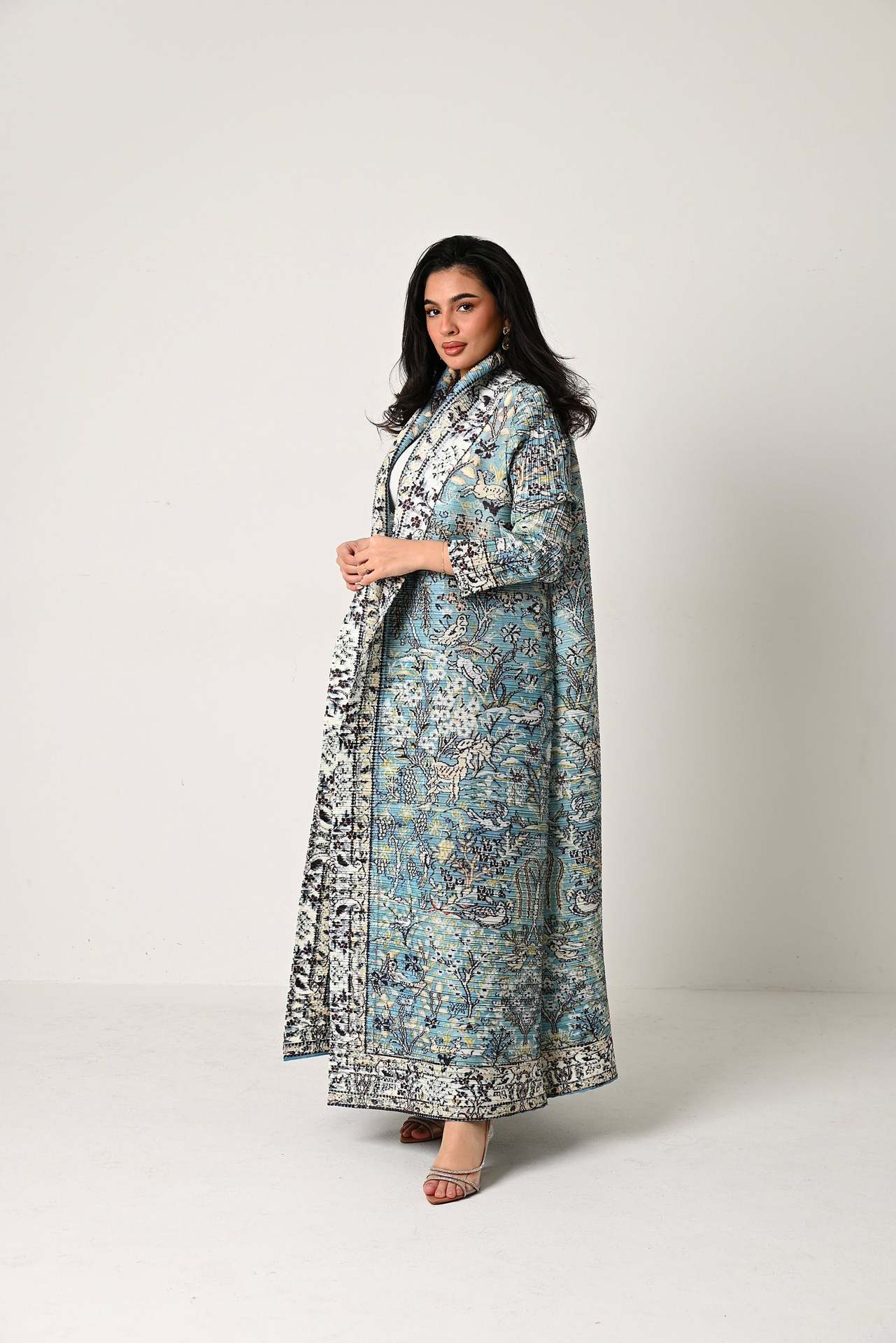 Ruffled long robe dress