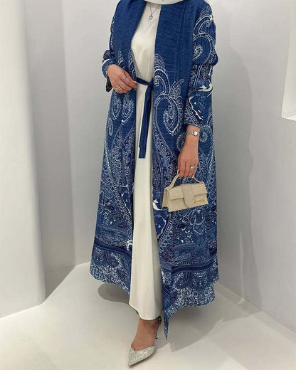 Ruffled long robe dress