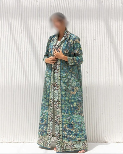 Ruffled long robe dress