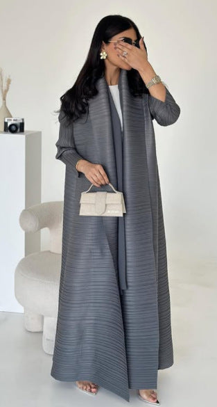 Ruffled long robe dress
