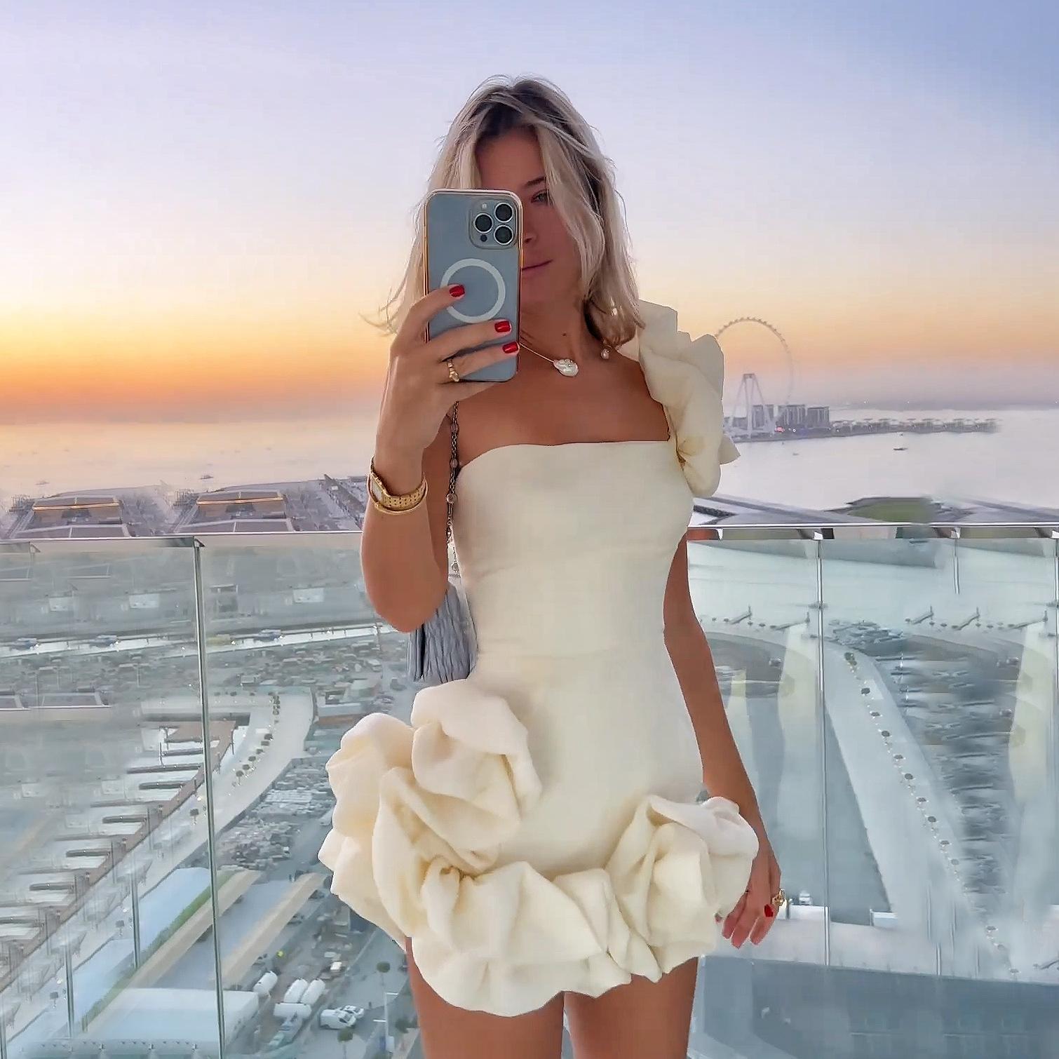 Ruffled One-Shoulder Bodycon Dress