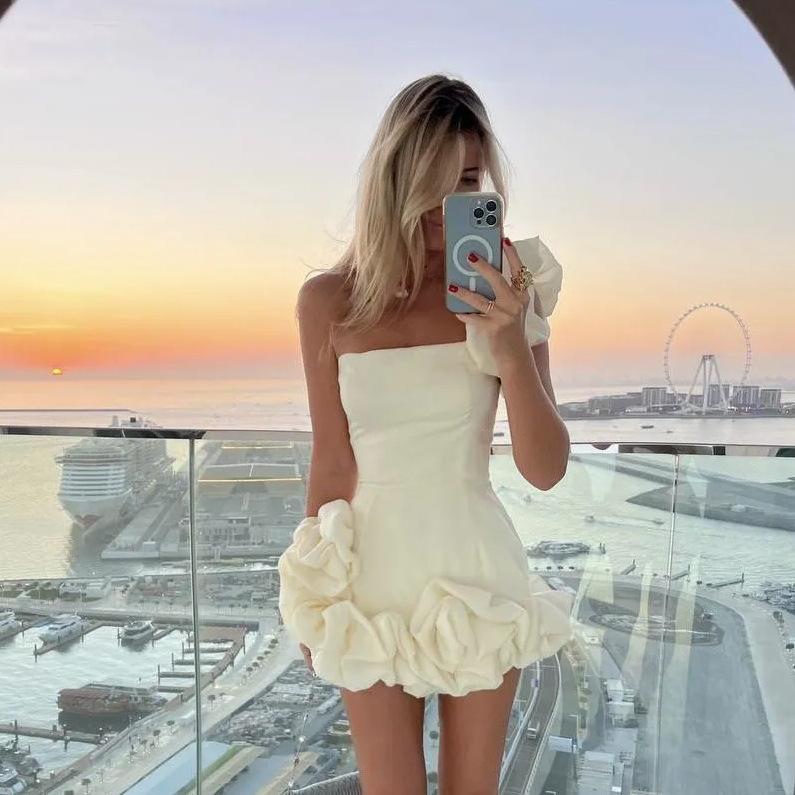 Ruffled One-Shoulder Bodycon Dress