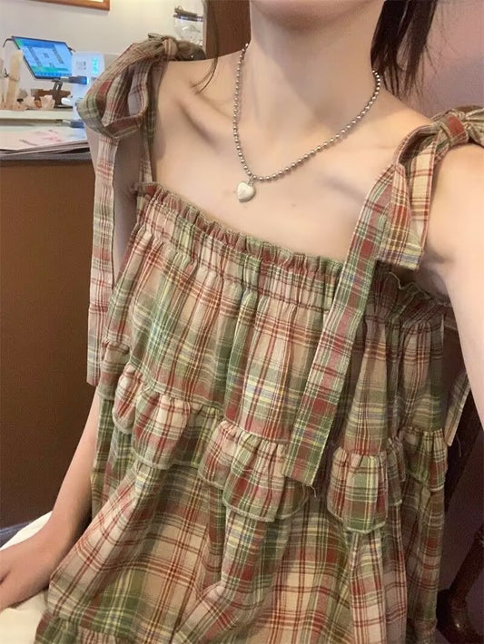 Ruffled Plaid Doll Shirt