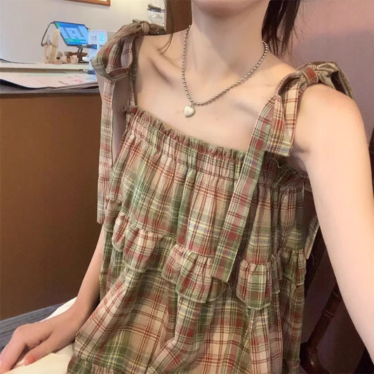 Ruffled Plaid Doll Shirt