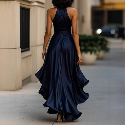 Ruffled Satin Dress
