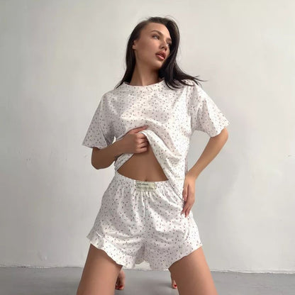 Ruffled shorts set
