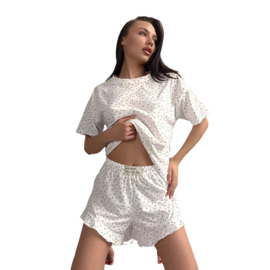Ruffled shorts set