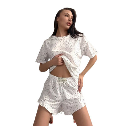Ruffled shorts set