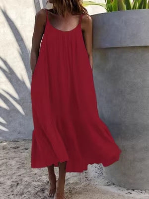 Ruffled Spaghetti Strap Summer Dress