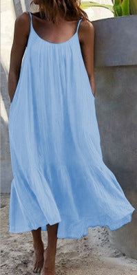 Ruffled Spaghetti Strap Summer Dress