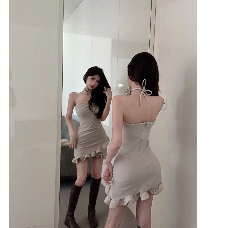 Ruffled Tube Top Dress for Women