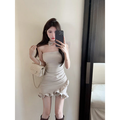 Ruffled Tube Top Dress for Women