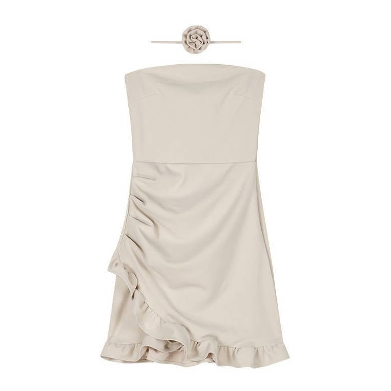 Ruffled Tube Top Dress for Women