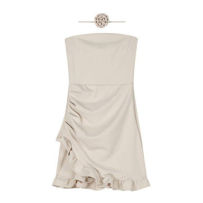 Ruffled Tube Top Dress for Women