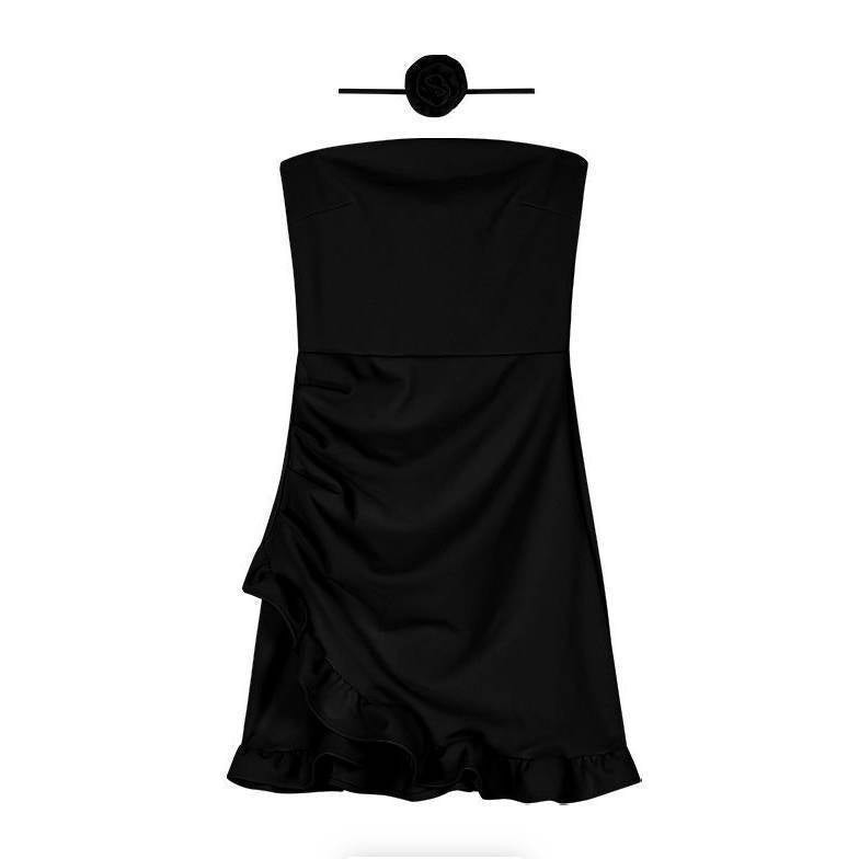 Ruffled Tube Top Dress for Women