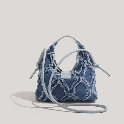 Rugged denim crossbody bag