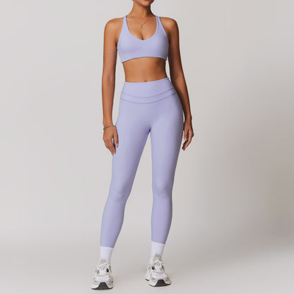 Rugged tight-fitting back yoga set