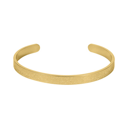 Rune C-Shaped Open Ring Stainless Steel Bracelet