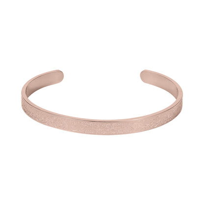 Rune C-Shaped Open Ring Stainless Steel Bracelet