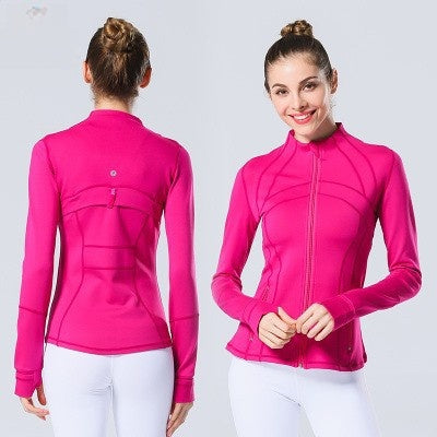 Running tight-fitting button-down zipper jacket