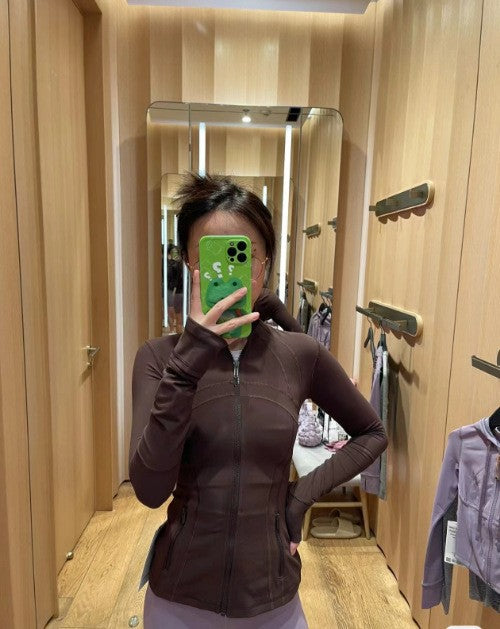 Running tight-fitting button-down zipper jacket