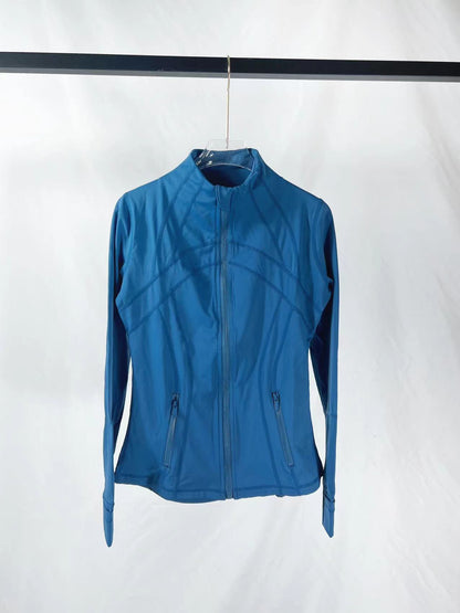 Running tight-fitting button-down zipper jacket