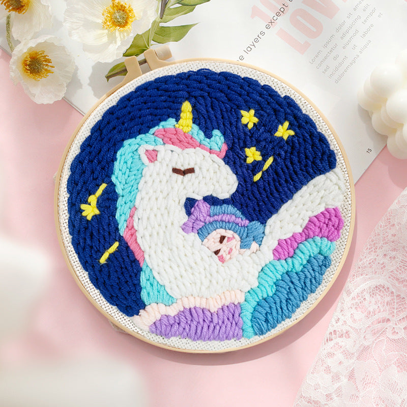 Russian Poke Embroidery DIY Craft Kit with Linen and Wool