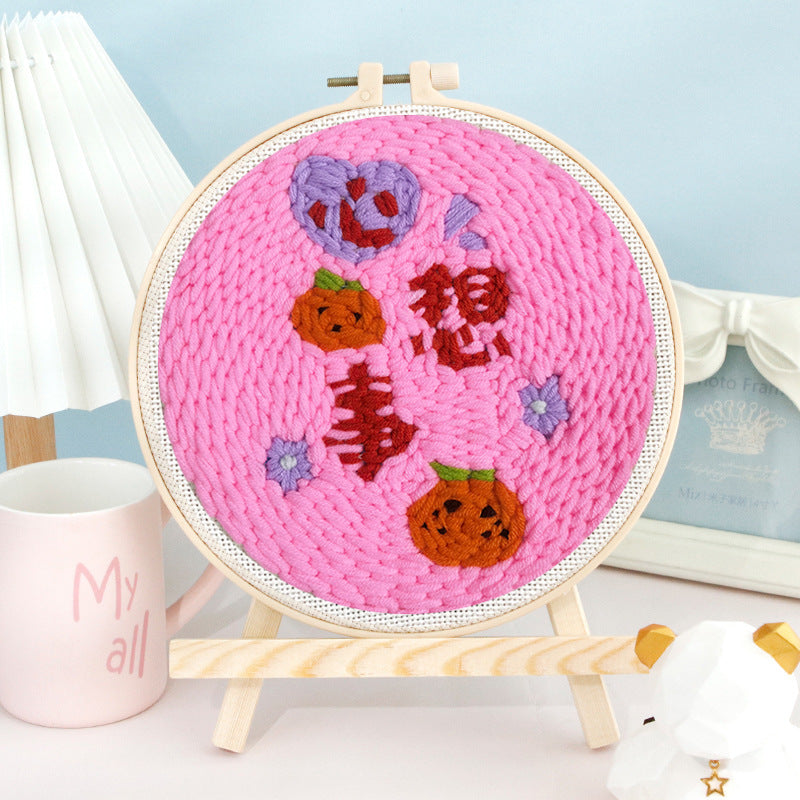 Russian Poke Embroidery DIY Craft Kit with Linen and Wool