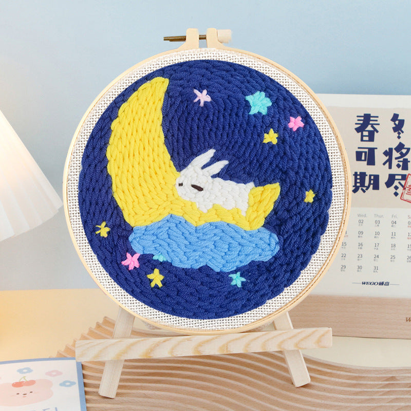 Russian Poke Embroidery DIY Craft Kit with Linen and Wool