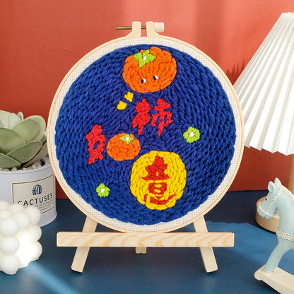 Russian Poke Embroidery DIY Craft Kit with Linen and Wool