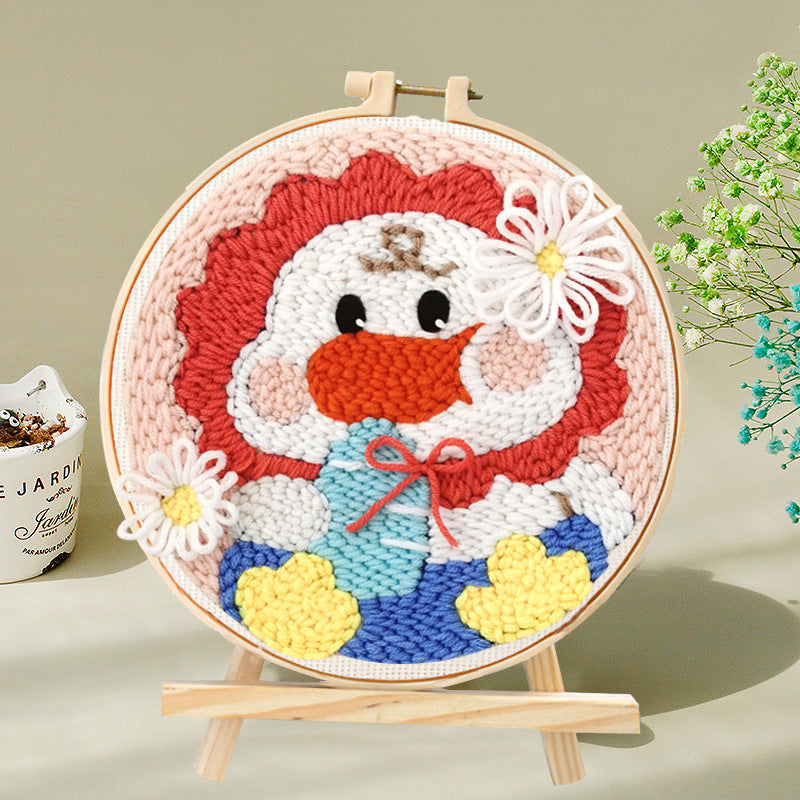 Russian Poke Embroidery DIY Craft Kit with Linen and Wool