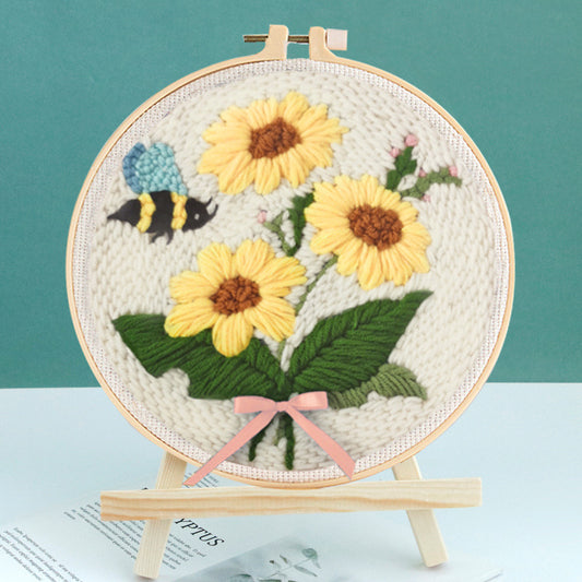 Russian Poke Embroidery DIY Craft Kit with Linen and Wool