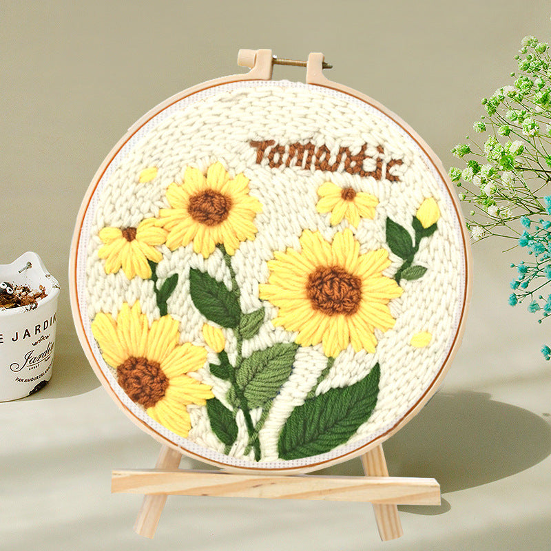 Russian Poke Embroidery DIY Craft Kit with Linen and Wool
