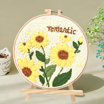 Russian Poke Embroidery DIY Craft Kit with Linen and Wool