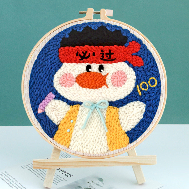 Russian Poke Embroidery DIY Craft Kit with Linen and Wool