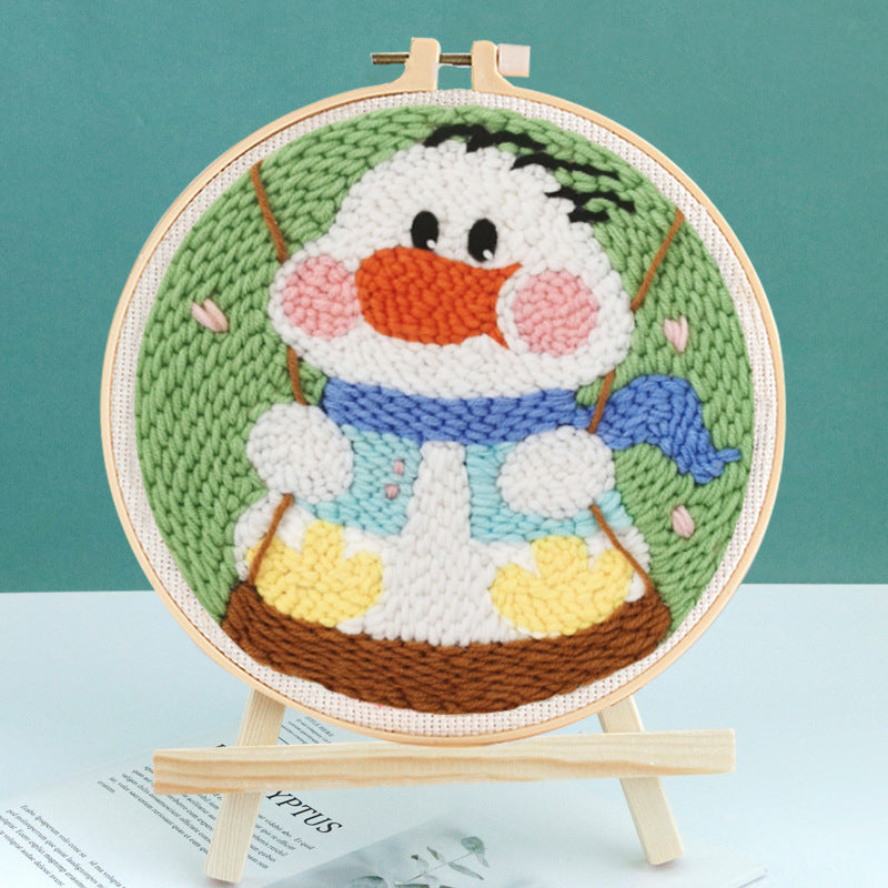 Russian Poke Embroidery DIY Craft Kit with Linen and Wool