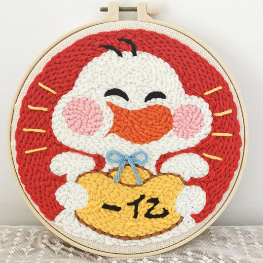 Russian Poke Embroidery DIY Craft Kit with Linen and Wool