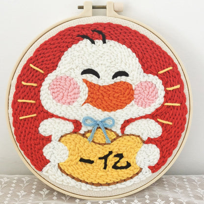 Russian Poke Embroidery DIY Craft Kit with Linen and Wool