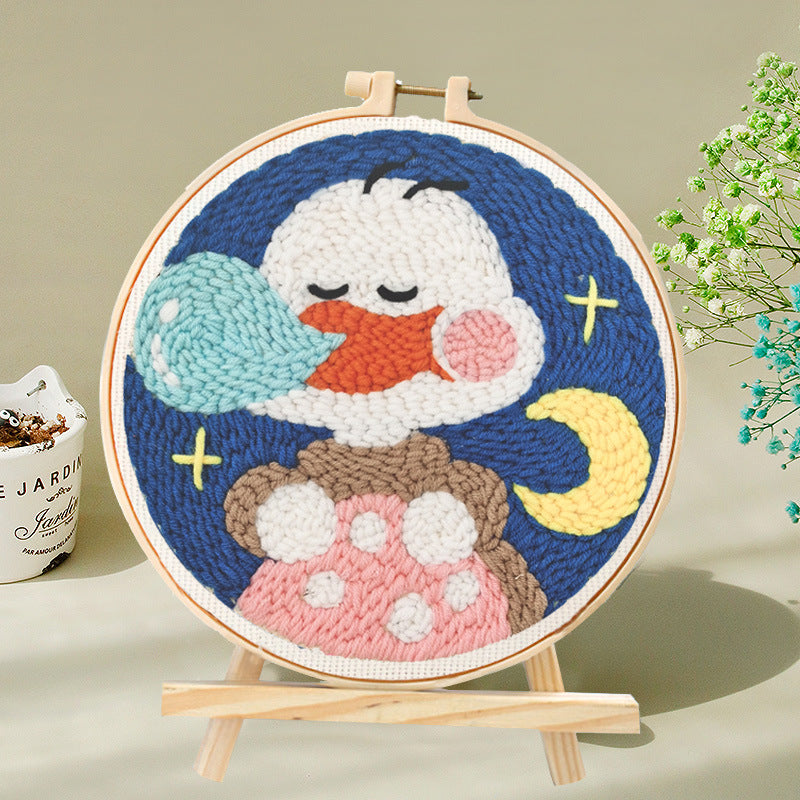 Russian Poke Embroidery DIY Craft Kit with Linen and Wool