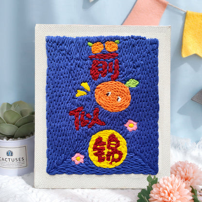 Russian Poke Embroidery DIY Craft Kit with Linen and Wool