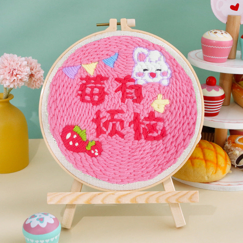 Russian Poke Embroidery DIY Craft Kit with Linen and Wool
