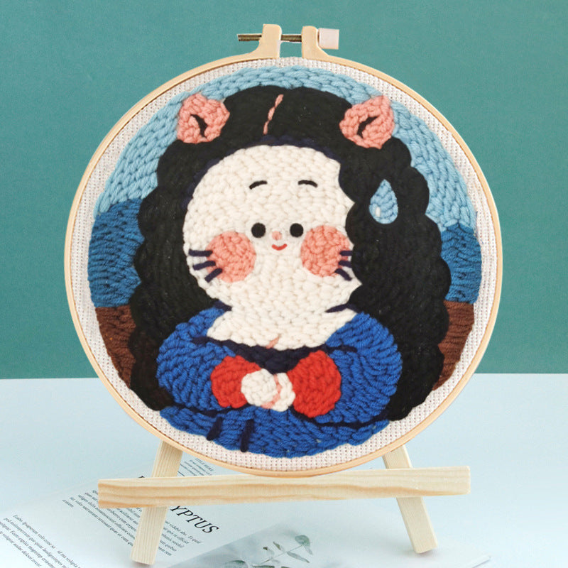Russian Poke Embroidery DIY Craft Kit with Linen and Wool