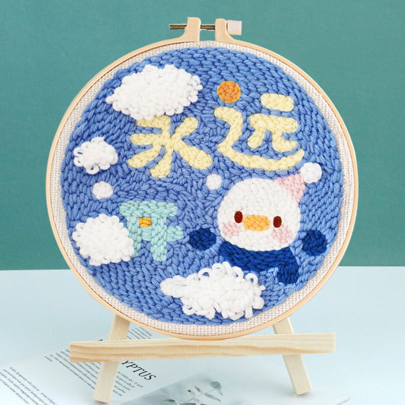 Russian Poke Embroidery DIY Craft Kit with Linen and Wool
