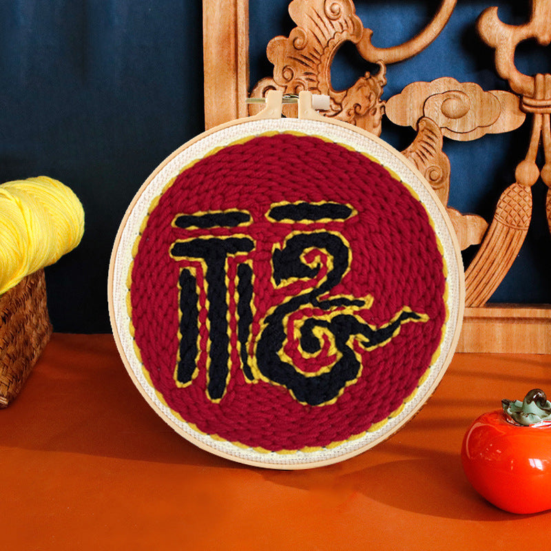 Russian Poke Embroidery DIY Kit with Cartoon Designs