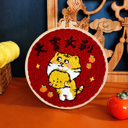 Russian Poke Embroidery DIY Kit with Cartoon Designs