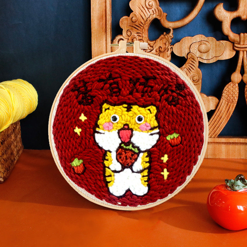 Russian Poke Embroidery DIY Kit with Cartoon Designs