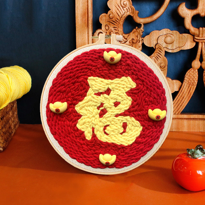 Russian Poke Embroidery DIY Kit with Cartoon Designs