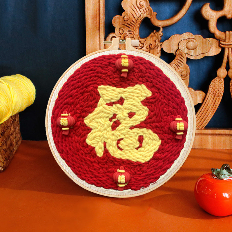 Russian Poke Embroidery DIY Kit with Cartoon Designs