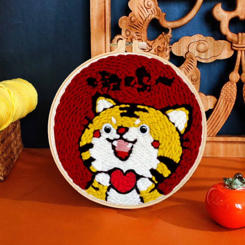 Russian Poke Embroidery DIY Kit with Cartoon Designs