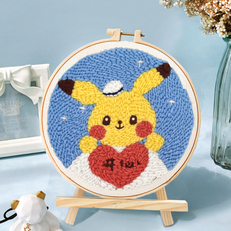 Russian Poke Embroidery DIY Kit with Cartoon Designs